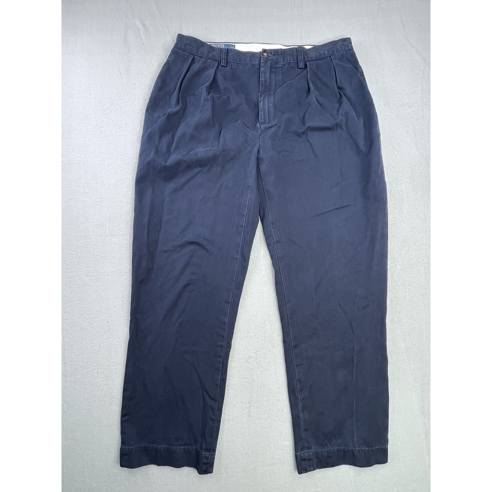 Polo Ralph Lauren Chino Ethan Pant Mens 36x30 Navy Blue 100% Cotton Preppy